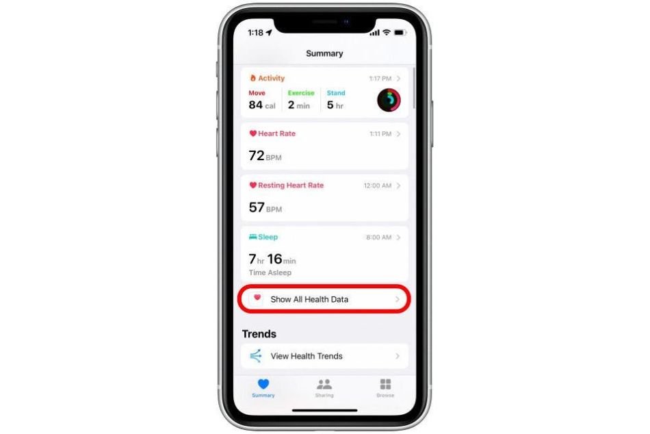tap-show-all-health-data-in-iphone tap show all health data in iphone